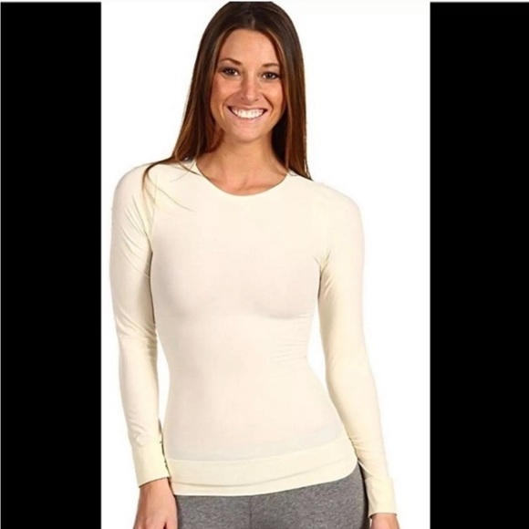 NEW Spanx On Top And In Control Classic Long Sleeve Size L Vanilla Cream - Picture 1 of 7
